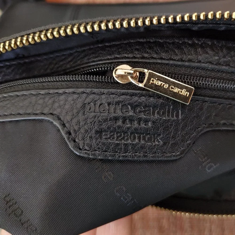 Pierre Carden Paris Black Leather Bag Pouch